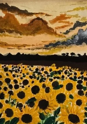 Acrylic painting by Garima: sunflower field